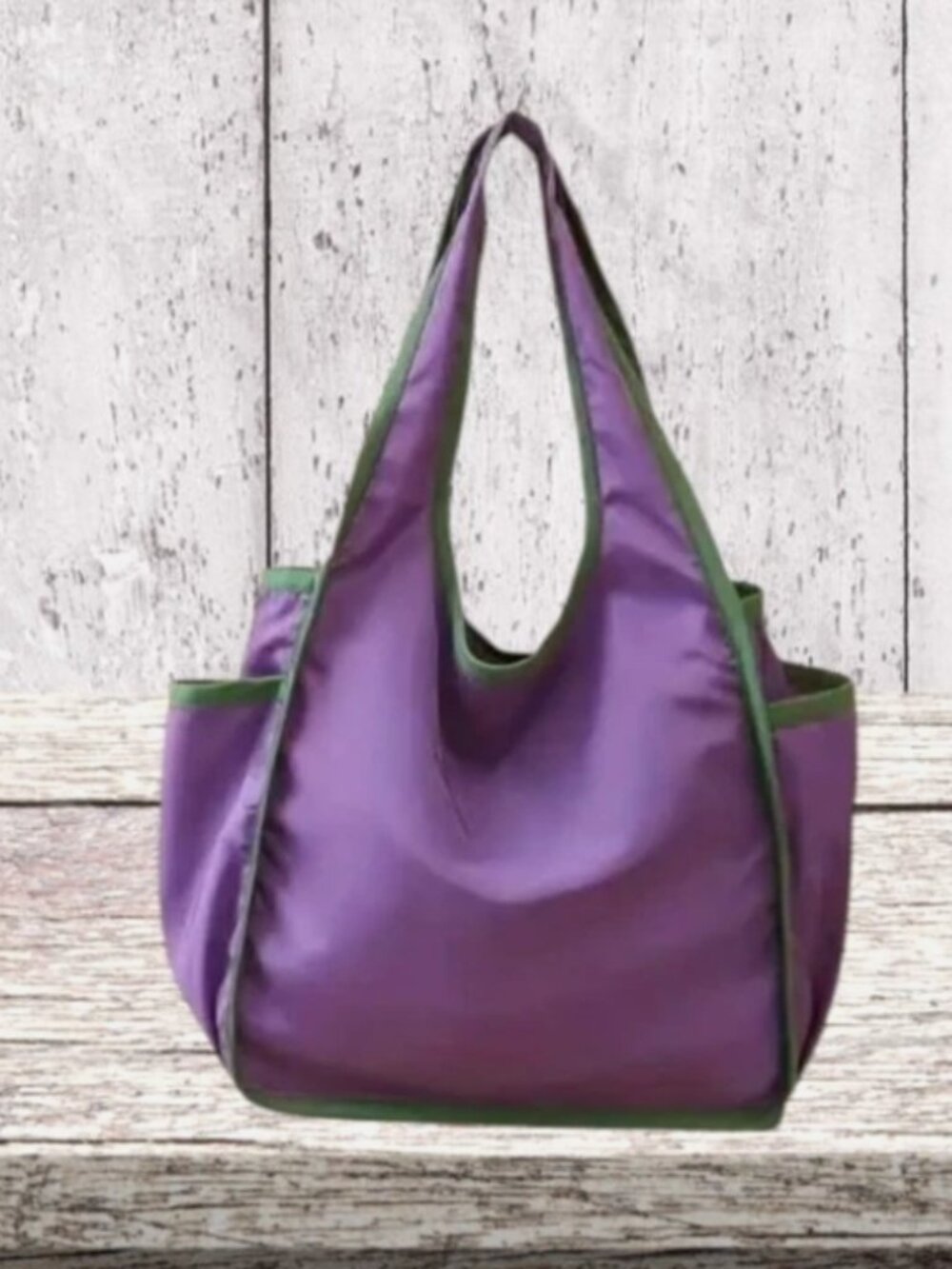 Foldable Tote Bag Large Size Portable PURPLE 11.81 x 11.02 x 3.94